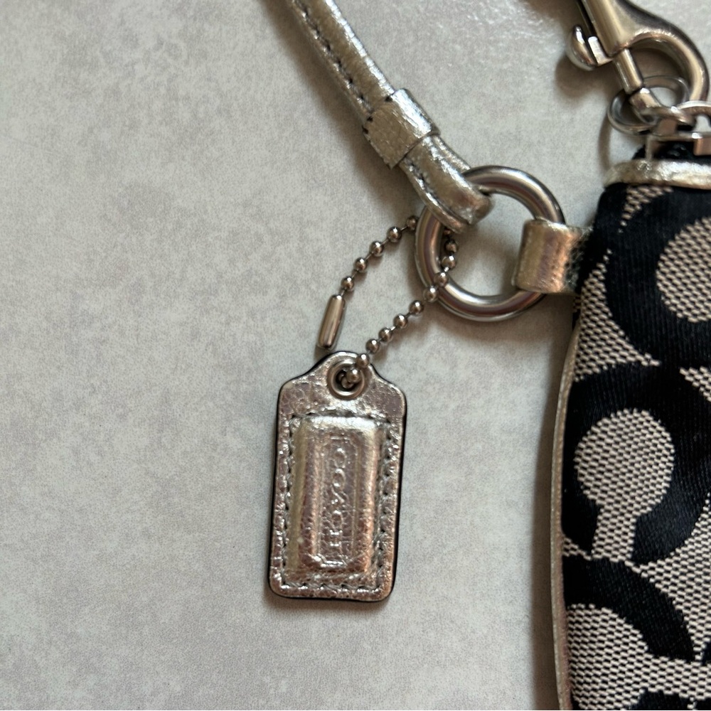Coach Black and Silver Patterned Wristlet - Picture 3 of 8